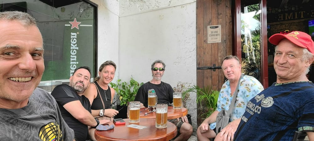people sitting at a bar in Cartagena