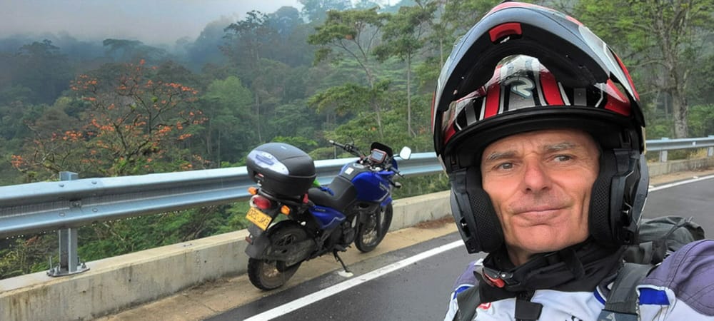 selfie with jungle behind