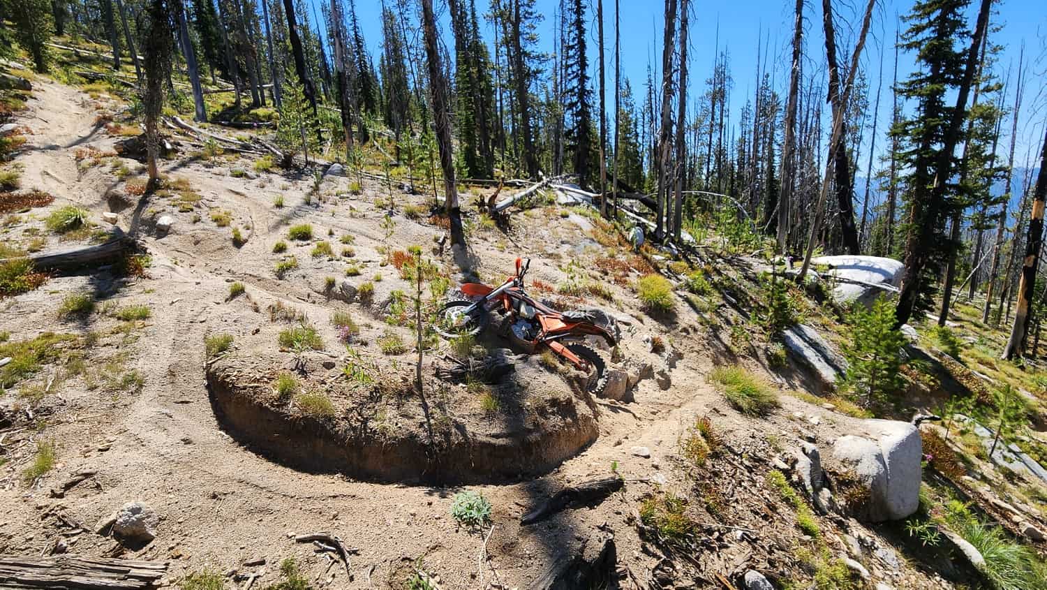 motorcycle on the side of a steep hill