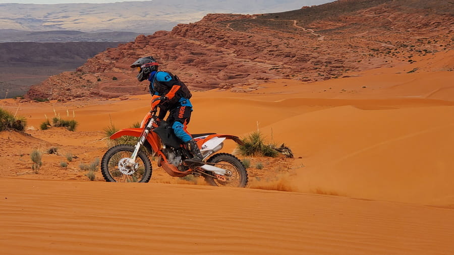 rider on sand dunes