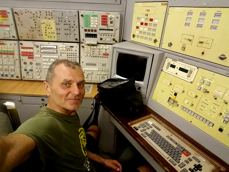 selfie at the missile control table