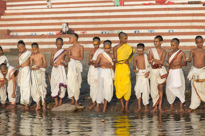 Young boys along Ganges river