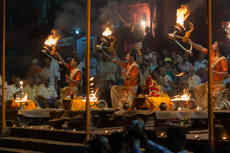 Evening prayer in Varanasi