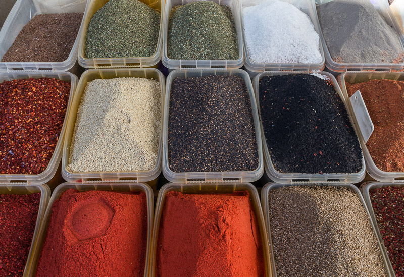 various spices at display